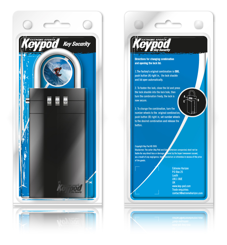 Secure key storage packaging graphics design by Paul Cartwright Branding.