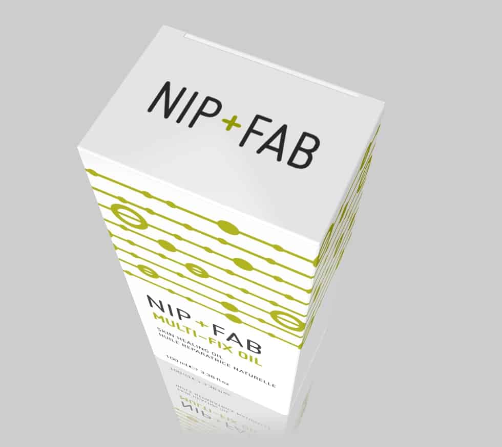 NIP+FAB Multi-fix skincare carton graphics designed by Paul Cartwright Branding.