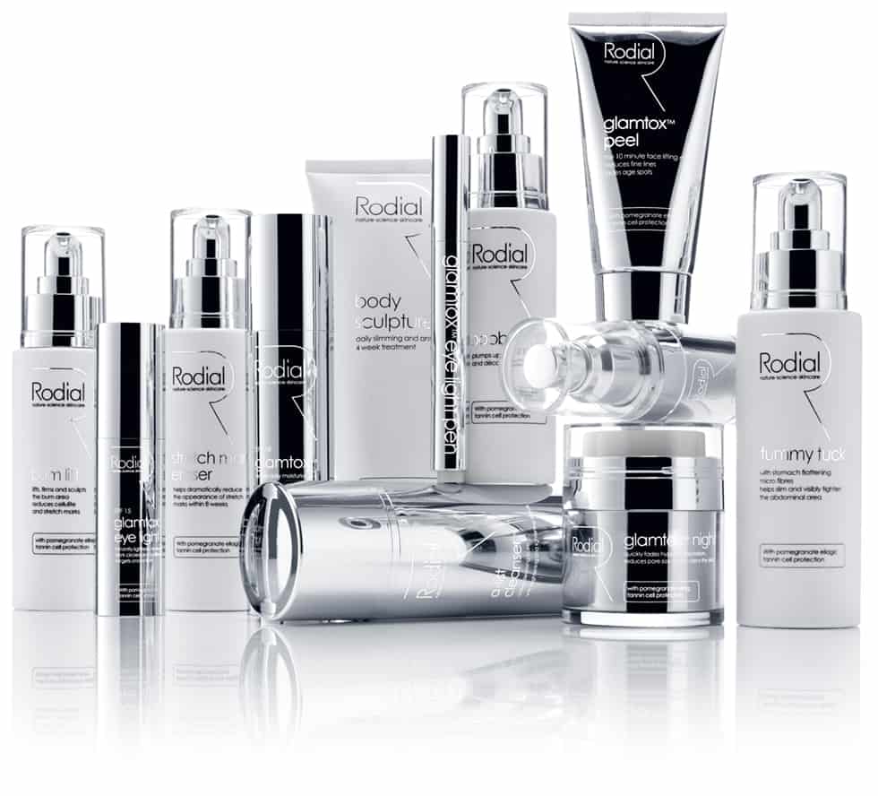 Rodial skincare cult product group with premium skincare packaging graphics design and artwork by Paul Cartwright Branding