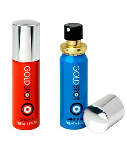 Goldspot breath fresh spray pump graphics.