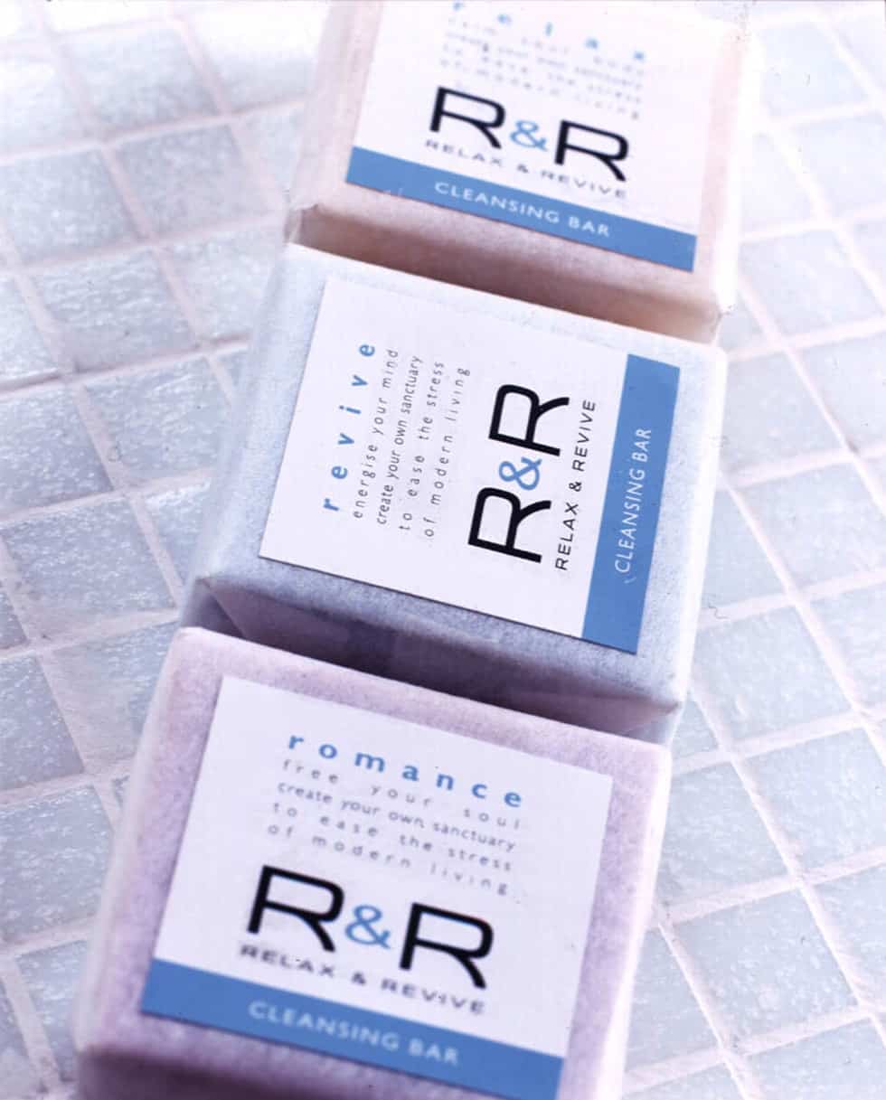 Debenhams'R&R' soaps. Packaging and toiletries brand identity design by Paul Cartwright @ Debenhams Retail plc.