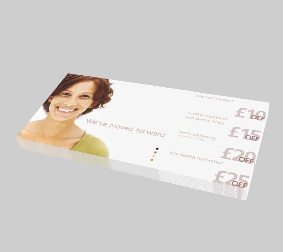 Renew Medica treatment discount voucher card design by Paul Cartwright Branding.