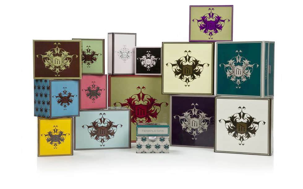 Temple Spa gift box artworks 2012 - artworked by Paul Cartwright Branding.