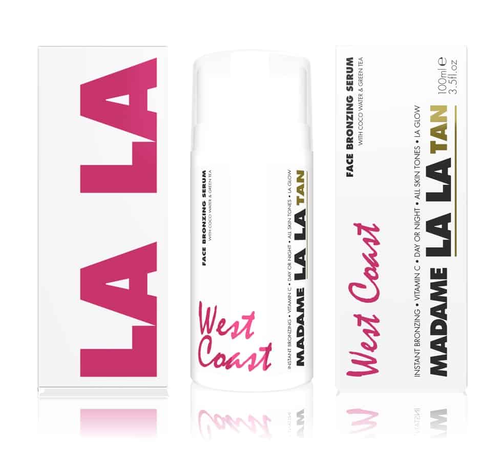 West Coast Tan from Madame La La - label and carton design by Paul Cartwright Branding.