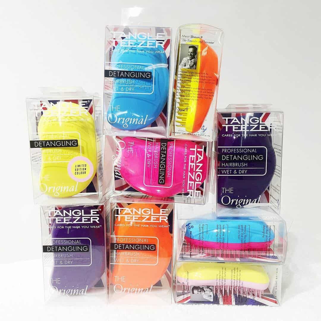 Tangle Teezer hairbrush packaging product carton graphics by Paul Cartwright Branding.