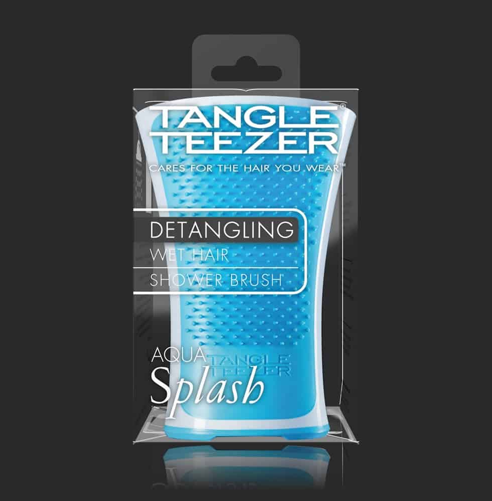 Tangle Teezer Aqua Splash product carton graphics designed by Paul Cartwright Branding.