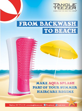 Tangle Teezer Aqua Splash advert design by Paul Cartwright Branding.
