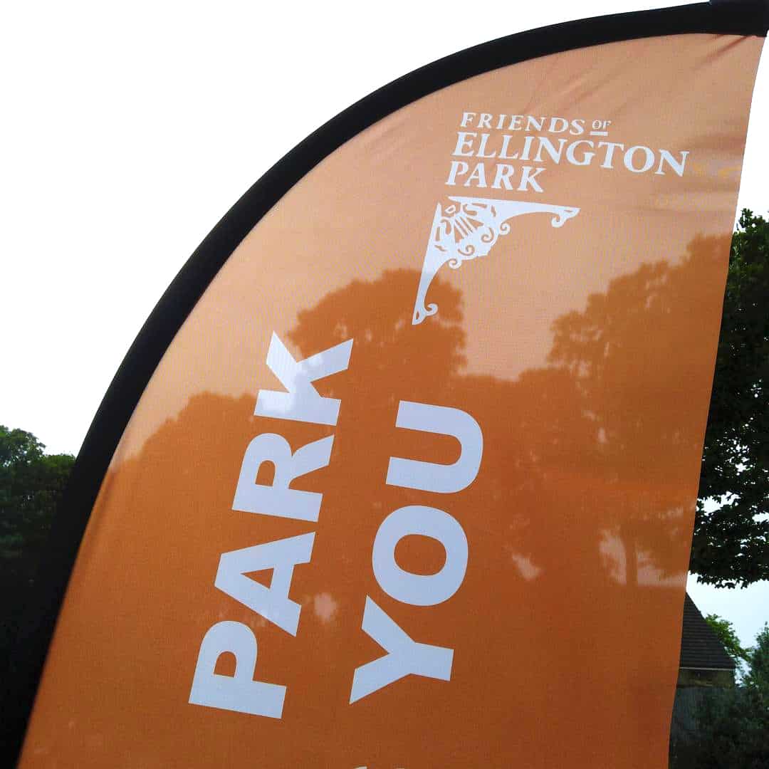 Event banner featuring Friends of Ellington Park logo identity design by Paul Cartwright Branding.