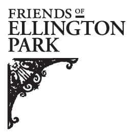 Black and white version of Friend of Ellington Park identity design by Paul Cartwright Branding.