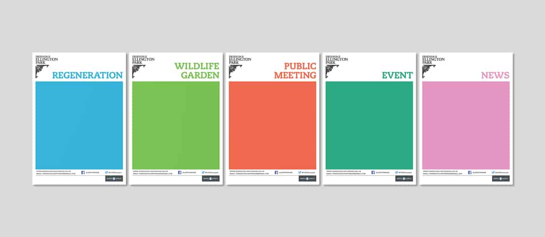 Colourful poster templates for local'Friends of' group.