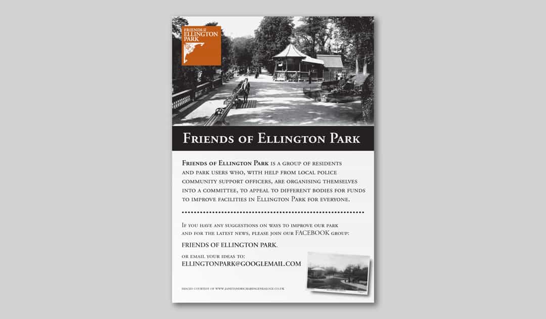Original poster design for the Friends of Ellington Park.