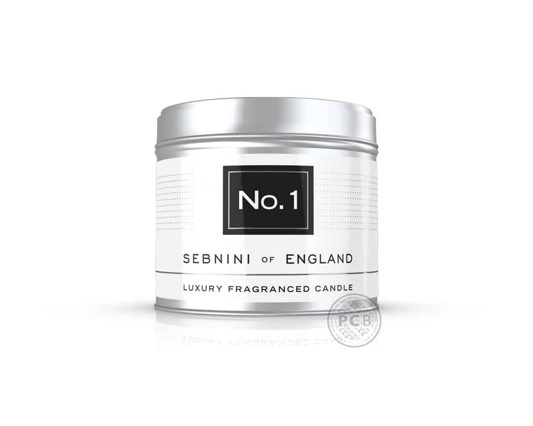No.1 luxury fragranced candle label design for Sebnini Candles.