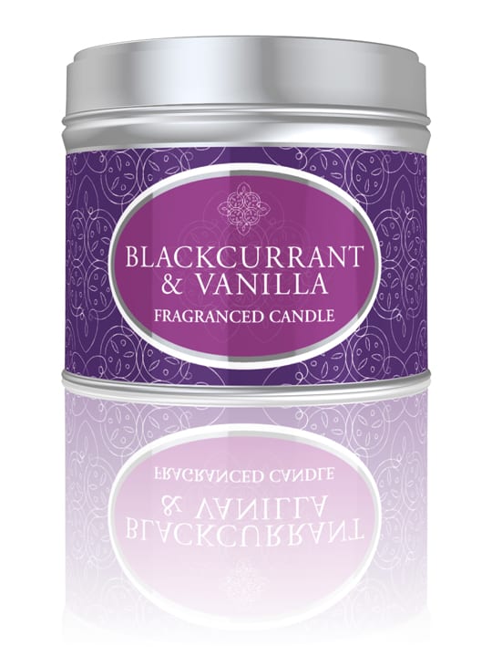 Individual Victorian-style fragranced candle with wrap label graphics designed by Paul Cartwright Branding.