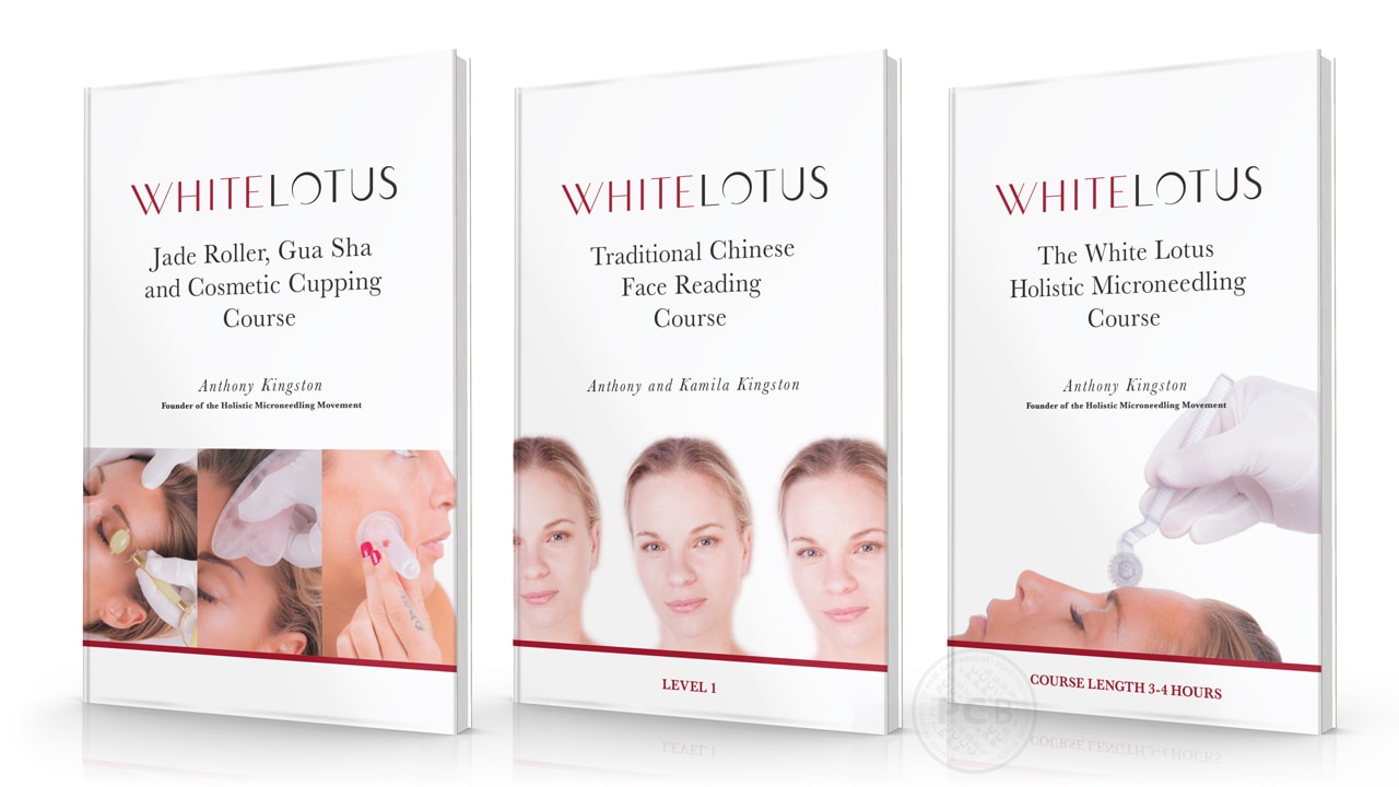 Three E-book covers for White Lotus Beauty's beauty courses.
