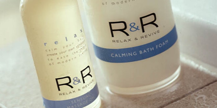 Debenhams R&R own-brand toiletries range identity.
