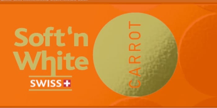 Soft 'n' White carrot packaging graphics.