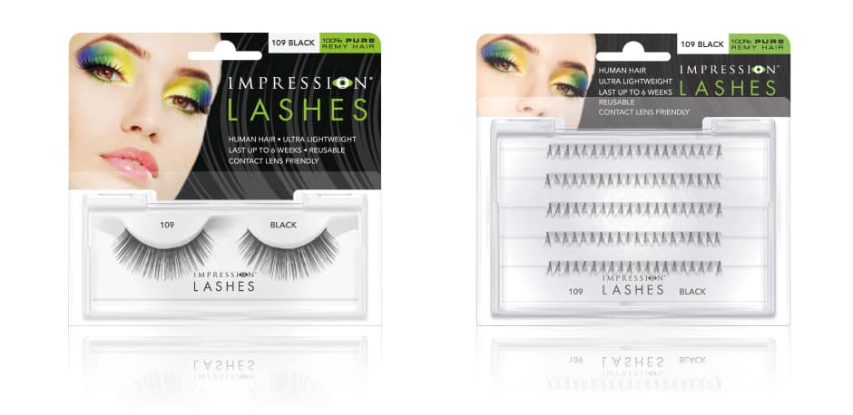 Impression eye lash packaging graphic identity by Paul Cartwright Branding.