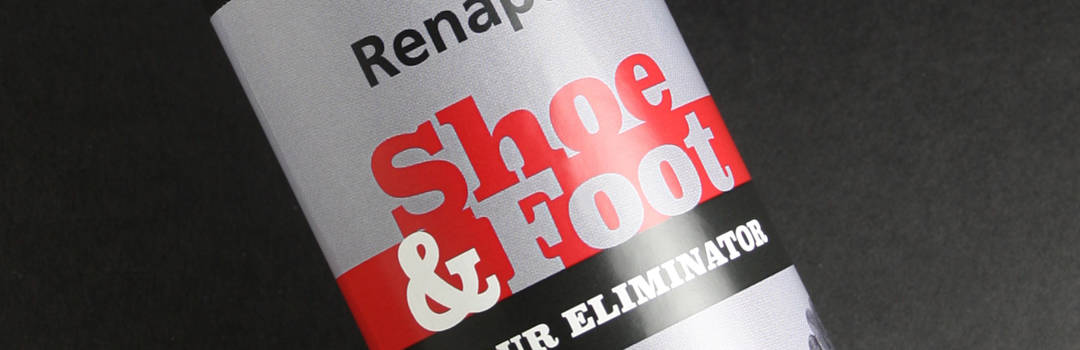 Renapur shoe and foot odour eliminator product label identity by Paul Cartwright Branding.