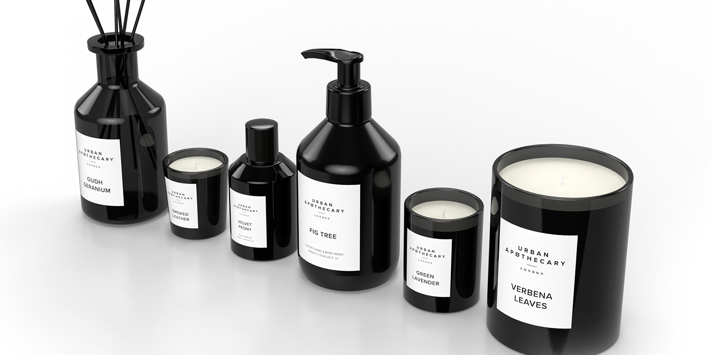 Urban Apothecary product line-up visual.