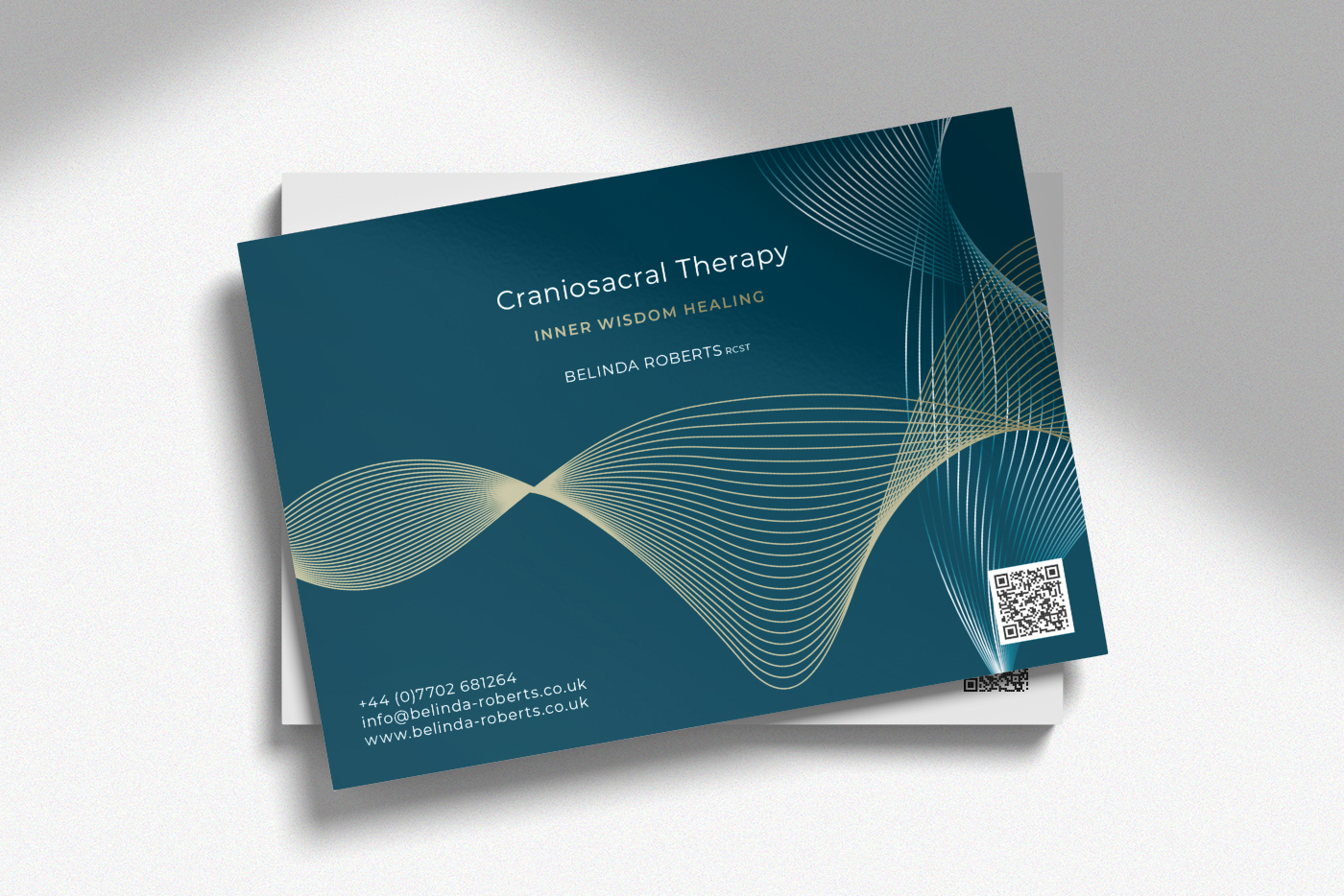Postcard design featuring alternative therapy identity design for Belinda Roberts – designed by Paul Cartwright Branding.