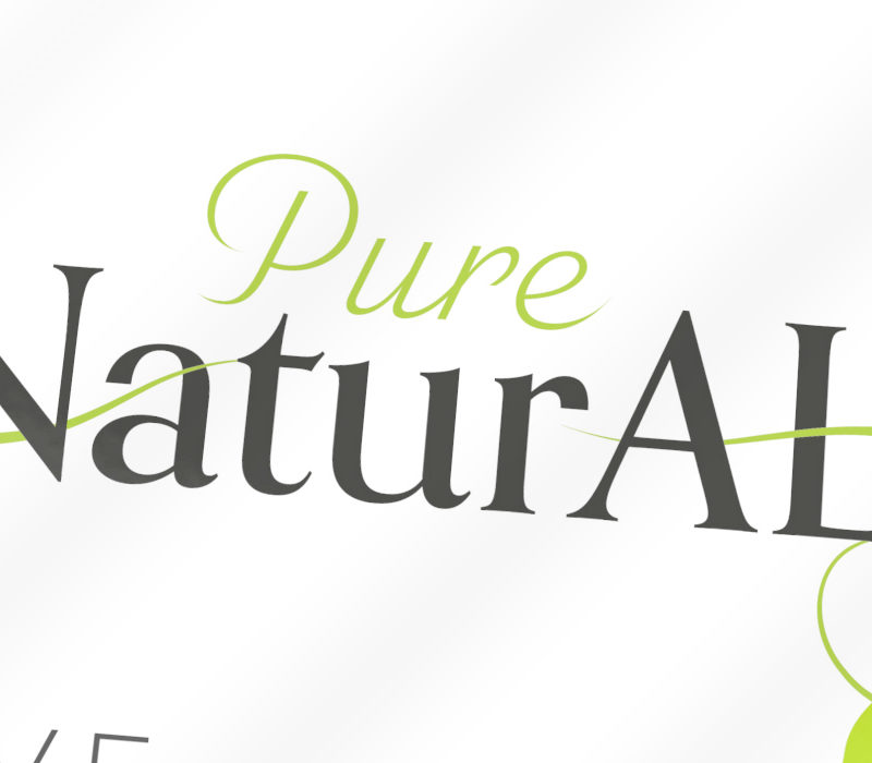 Pure NaturALL hair brand logo design by Paul Cartwright Branding